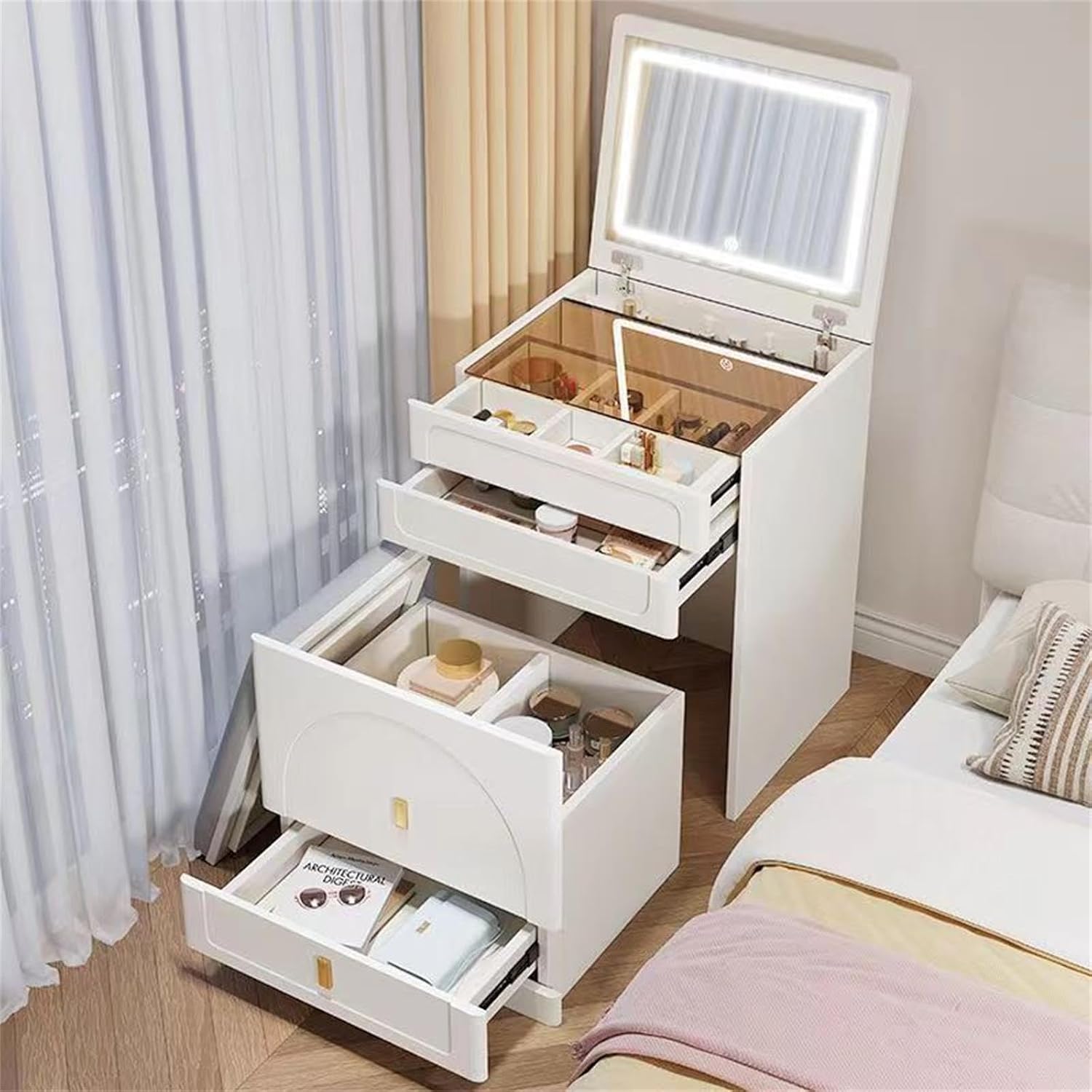 Dressing Table Vanity With Lighted Mirror - Meja rias 3 in 1 dengan