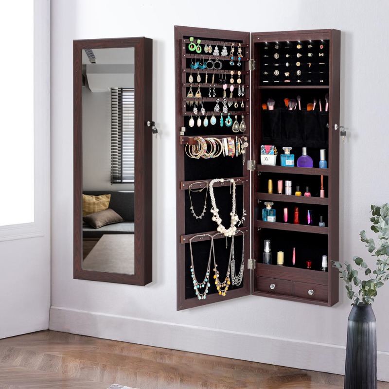 Full Length Mirror Jewelry Armoire - Cermin rias badan penuh, cermin rias