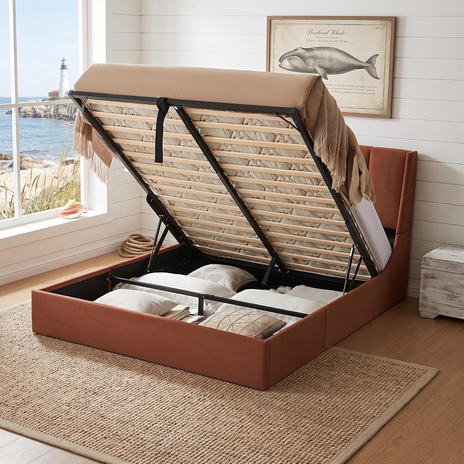 Gas Lift Storage Bed Hydraulic - Rangka Tempat Tidur dengan Penyimpanan yang