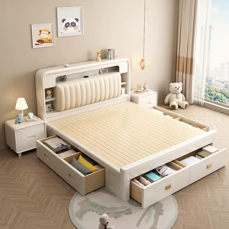 Rangka Tempat Tidur Tunggal de - King Size Bed Frame With Storage Drawers ulasan dan harga