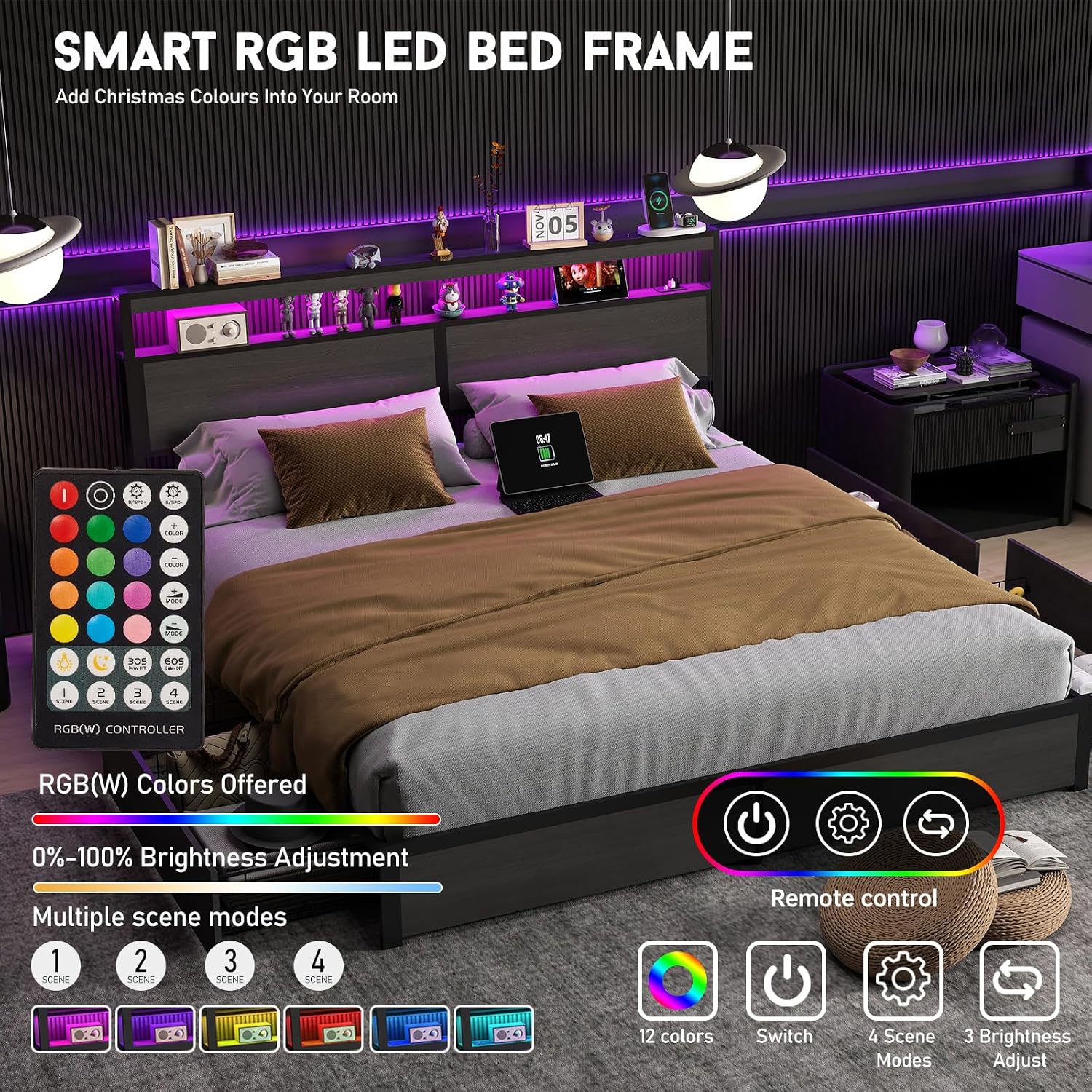 Rangka Tempat Tidur King Size  - King Size Bed Frame With Storage Drawers ulasan dan harga