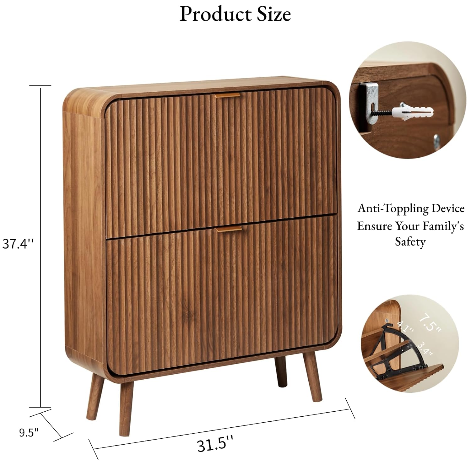 Lemari Sepatu Bergaris dengan  - Shoe Rack Cabinet Narrow Entryway ulasan dan harga