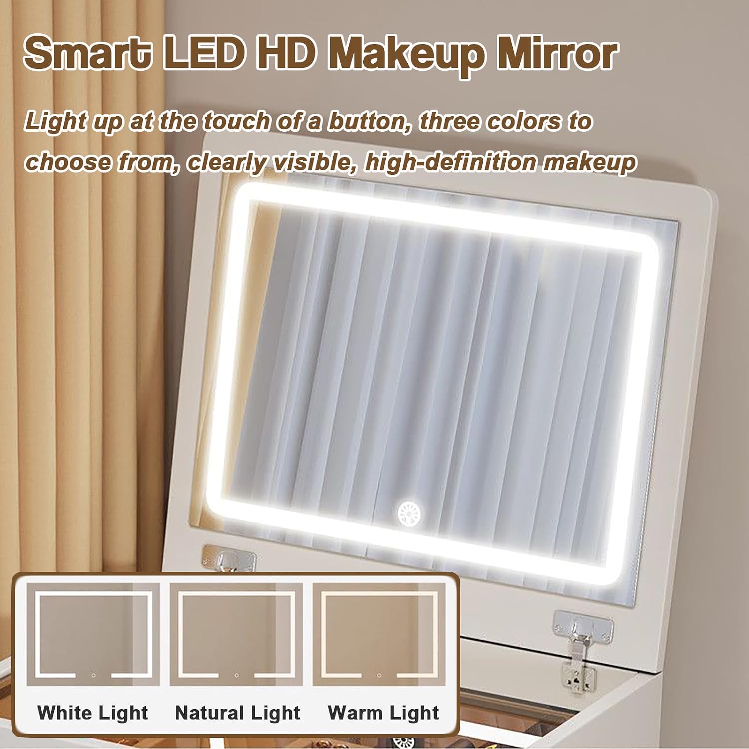 Meja rias 3 in 1 dengan cermin - Dressing Table Vanity With Lighted Mirror ulasan dan harga
