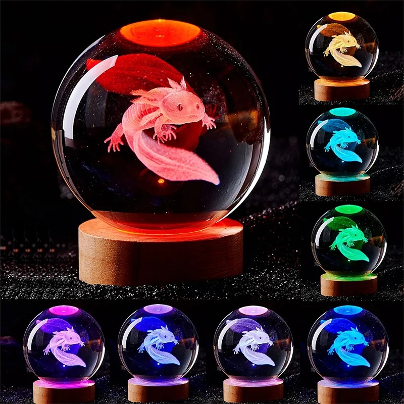D2 3D Axolotl lampu ukiran bol - Floating Nightstand With Led Light ulasan dan harga