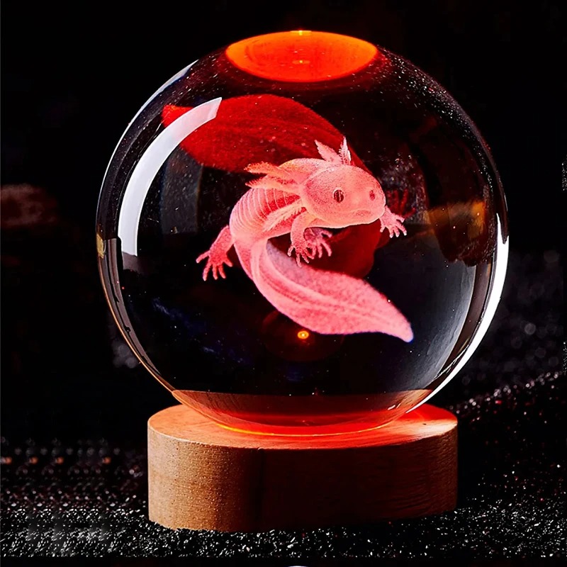 D2 3D Axolotl lampu ukiran bol - Floating Nightstand With Led Light ulasan dan harga