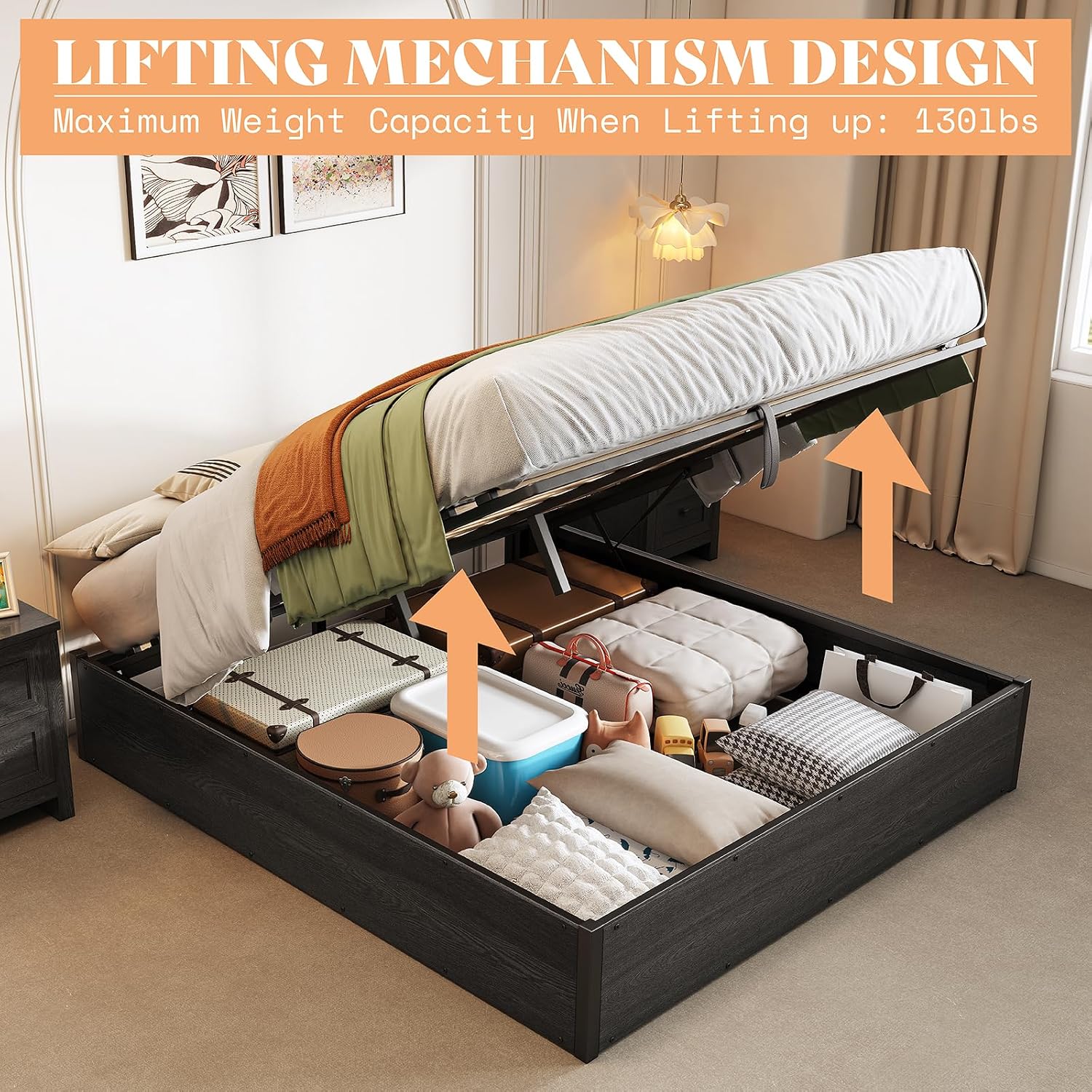 Rangka Tempat Tidur dengan Pen - Gas Lift Storage Bed Hydraulic ulasan dan harga