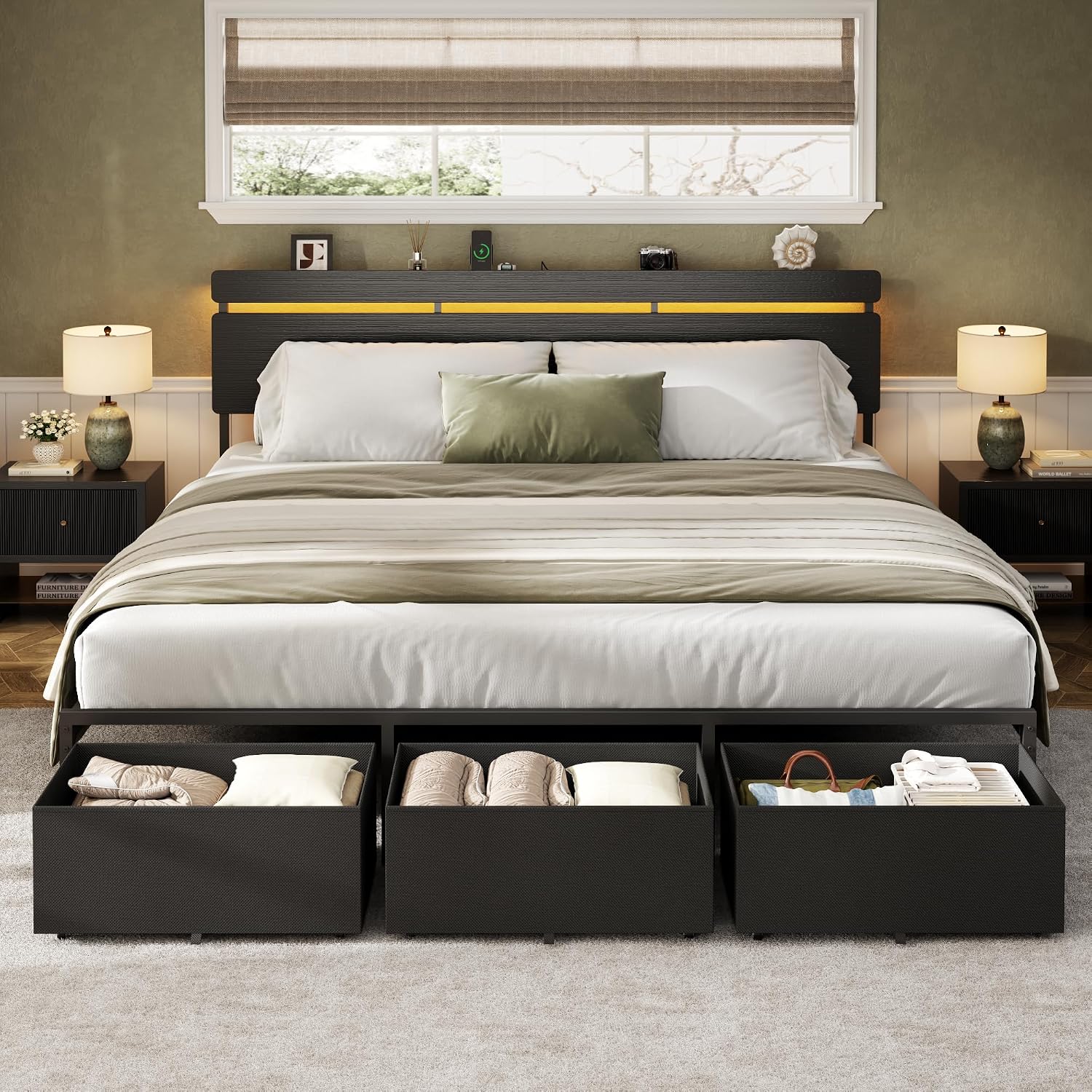 Rangka Tempat Tidur Ukuran Kin - King Size Bed Frame With Storage Drawers ulasan dan harga