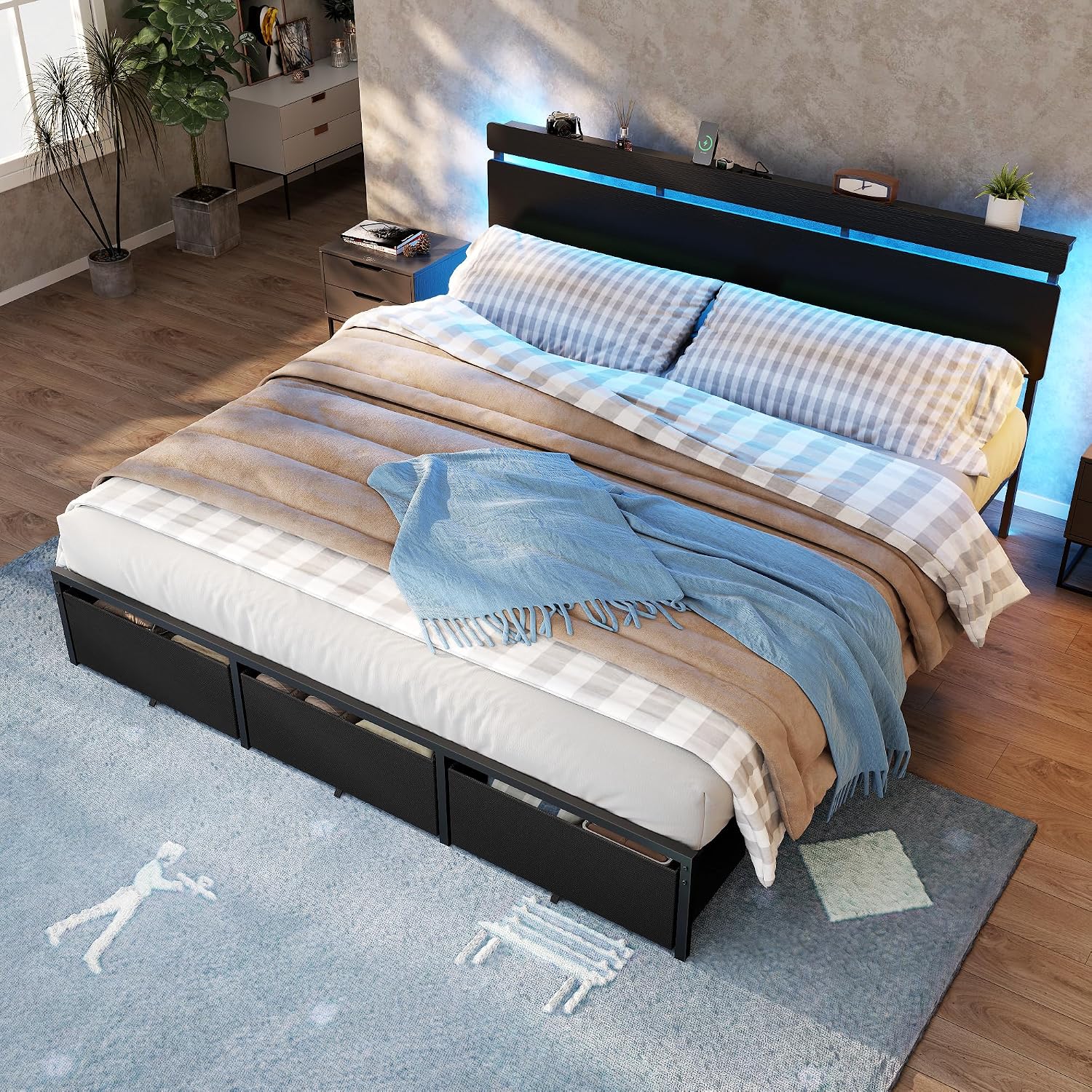 Rangka Tempat Tidur Ukuran Kin - King Size Bed Frame With Storage Drawers ulasan dan harga