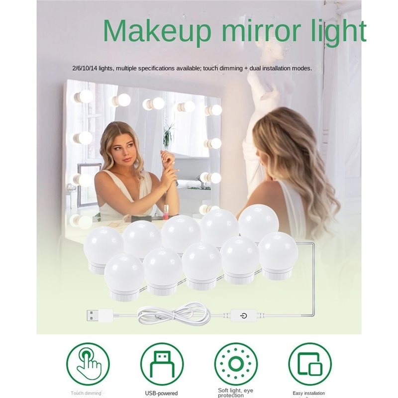Lampu LED Isi Ulang USB untuk  - Dressing Table Vanity With Lighted Mirror ulasan dan harga
