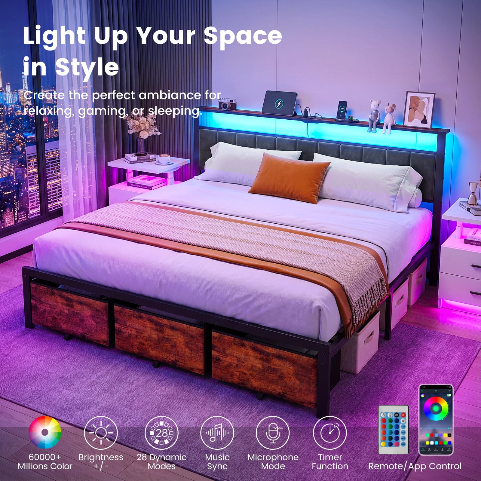 Rangka Tempat Tidur Ukuran Kin - King Size Bed Frame With Storage Drawers ulasan dan harga