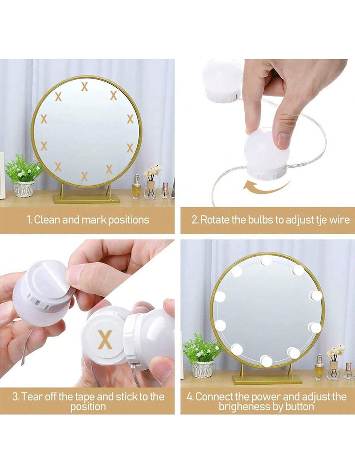 Lampu Cermin Rias Profesional  - Dressing Table Vanity With Lighted Mirror ulasan dan harga