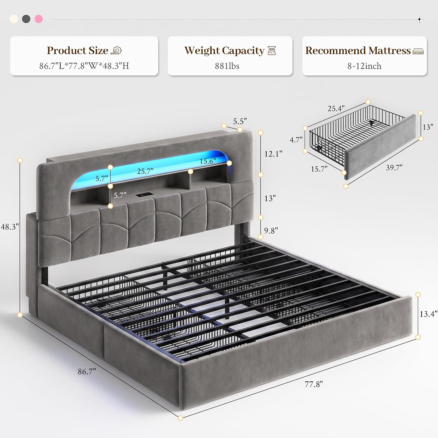 Rangka Tempat Tidur Ukuran Kin - King Size Bed Frame With Storage Drawers ulasan dan harga
