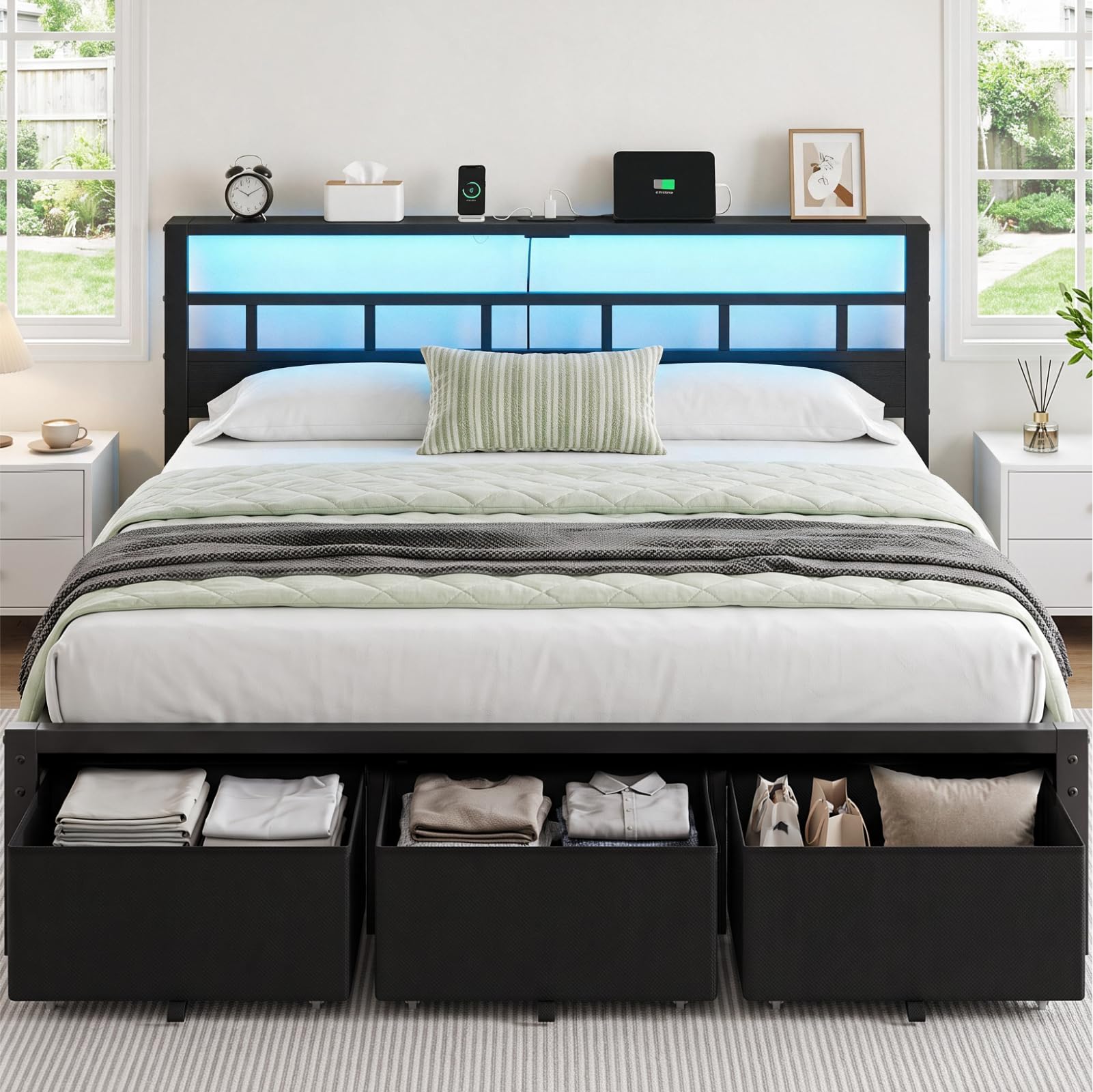 Rangka Tempat Tidur Ukuran Kin - King Size Bed Frame With Storage Drawers ulasan dan harga