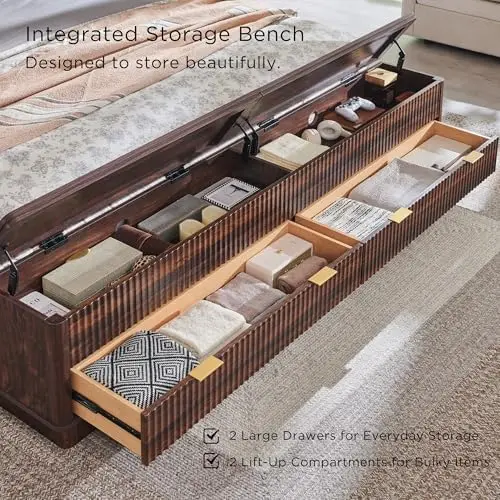Rangka Tempat Tidur King Size  - King Size Bed Frame With Storage Drawers ulasan dan harga