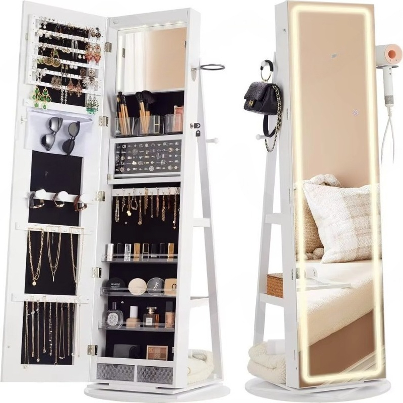 Lemari Perhiasan dengan Cermin - Full Length Mirror Jewelry Armoire ulasan dan harga